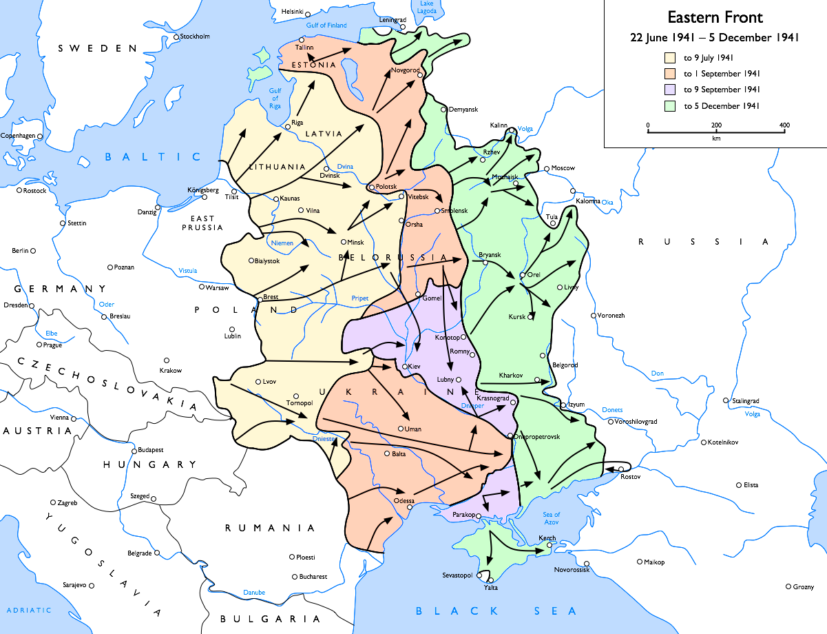 Map of Operation Barbarossa